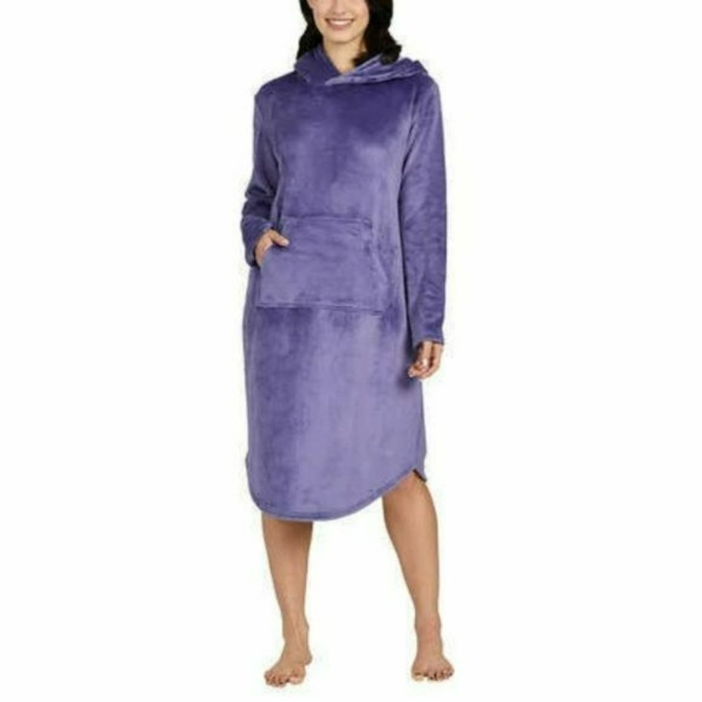 NWT 32 Degrees Super Soft Velour Relaxed Fit Kangaroo Pocket Hooded Pj Lounger - Picture 5 of 10